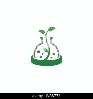 Lap Plant Logo Design Template Stock Vector