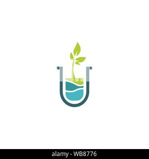 Lap Plant Logo Design Template Stock Vector
