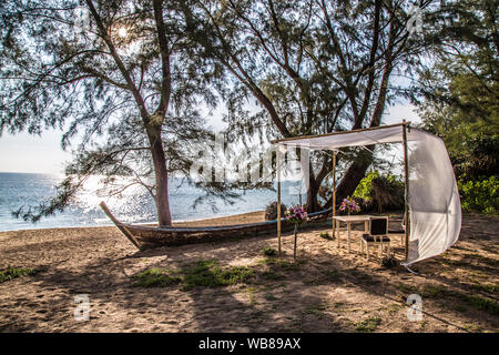 Khao Lak beach resort views at sunset, in Thailand Stock Photo