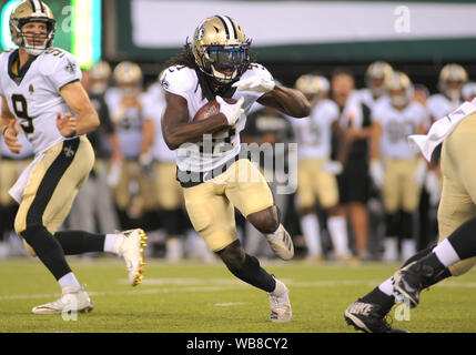 East Rutherford, NJ, USA. 24th August, 2019. New Orleans Saints Running Back ALVIN KAMARA (41) rushes the ball during the game against the New York Jets. The game was played at Met Life Stadium, East Rutherford, NJ. (Credit Image: © Bennett CohenZUMA Wire) Credit: ZUMA Press, Inc./Alamy Live News Stock Photo