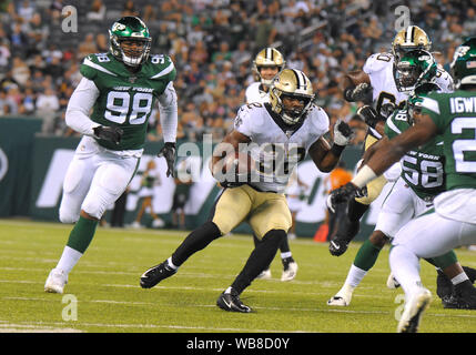 East Rutherford, NJ, USA. 24th August, 2019. New Orleans Saints Running Back DAVINE OZIGBO (32) rushes the ball during the game against the New York Jets. The game was played at Met Life Stadium, East Rutherford, NJ. (Credit Image: © Bennett CohenZUMA Wire) Credit: ZUMA Press, Inc./Alamy Live News Stock Photo