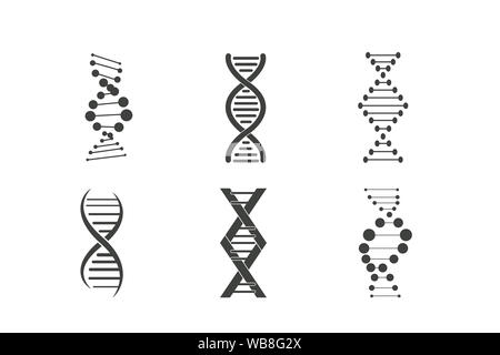 Dna vector Black lines white background Stock Photo