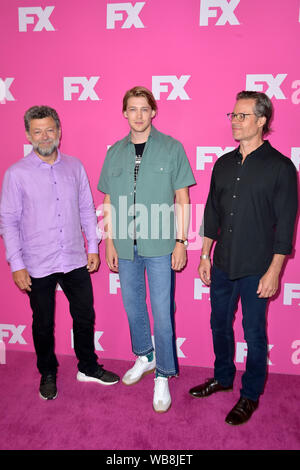 Andy Serkis, Joe Alwyn and Guy Pearce attending the FX Networks Starwalk Red Carpet at the TCA at Beverly Hilton Hotel on August 6, 2019 in Beverly Hills, California Stock Photo