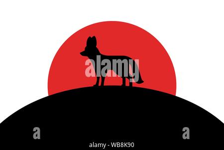 Fox icon, african animal, silhouette art image, vector illustration isolated on white background Stock Vector