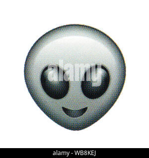 Alien face emoticon Stock Photo