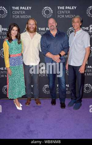 Sonya Cassidy, Wyatt Russell, Eric Allan Kramer and David Pasquesi attending the AMC's Season 2 Premiere of 'Lodge 49' at the Paley Center for Media on August 1, 2019 in Beverly Hills, California Stock Photo