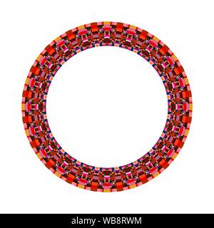 Isolated tiled mosaic wreath - ornamental colorful circular vector design element with geometrical shapes Stock Vector