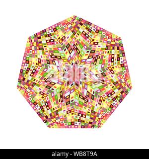Isolated mosaic polygon symbol template - ornamental geometrical colorful vector element Stock Vector
