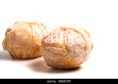 Sliced sour cabbage isolated on white background Stock Photo