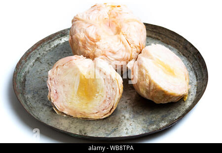 Sliced sour cabbage isolated on white background Stock Photo
