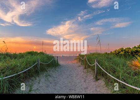 Miami Beach at sunrise Stock Photo