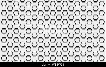 Seamless vintage retro hexagon pattern illustration vector - Geomatric graphic pattern wallpaper background - Black and white tone Stock Vector