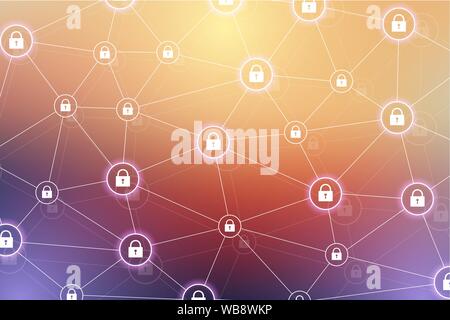 Protection concept. Data Security system Shield Protection Verification. Cyber security and information or network protection. Future cyber technology Stock Vector