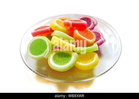 Multi-colored jelly, fruit flavor combined. Stock Photo