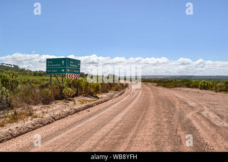 unpaved dirt or gravel road in cape region, South Africa Stock Photo