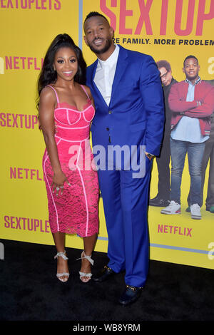 Bresha Webb and Marlon Wayans attending the 'Sextuplets' premiere at Arclight Hollywood on August 7, 2019, in Los Angeles, California Stock Photo