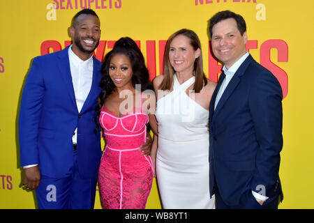 Marlon Wayans, Bresha Webb, Molly Shannon and Michael Ian Black attending the 'Sextuplets' premiere at Arclight Hollywood on August 7, 2019, in Los Angeles, California Stock Photo