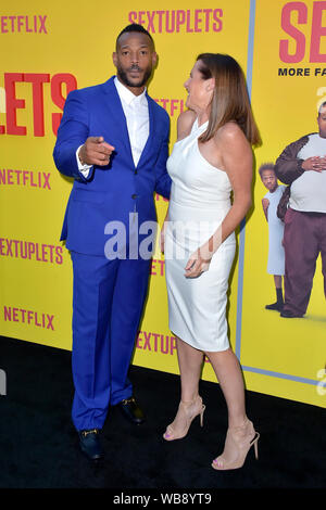 Marlon Wayans and Molly Shannon attending the 'Sextuplets' premiere at Arclight Hollywood on August 7, 2019, in Los Angeles, California Stock Photo