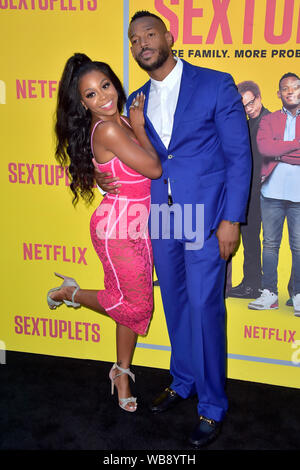 Bresha Webb and Marlon Wayans attending the 'Sextuplets' premiere at Arclight Hollywood on August 7, 2019, in Los Angeles, California Stock Photo