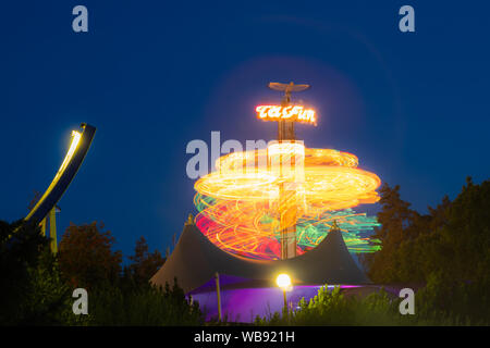 Kouvola, Finland - 24 August 2019: Rotating ride Taifun in amusement park Tykkimaki. Stock Photo