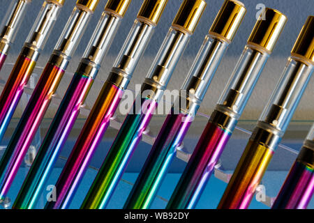 cbd vape pen refillable Vape or vaporizer pens. Vape pens come with refillable cartridges that can  be filled with THC oil, cannabis oil, hash oil, CBD oil, or vape juice. Vap  Stock Photo