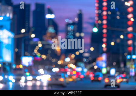 City, blurred Background, defocused picture of City with lights and cars, night life as background, Moscow Stock Photo