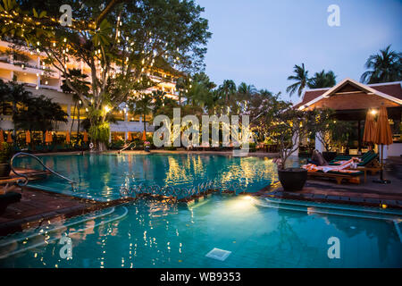 Polo Elephant Event in Bangkok riverside, Thailand Stock Photo