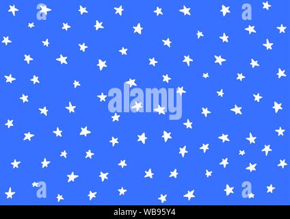 Doodle stars art. Vector stars isolated background. Pattern for children, babies, toddlers. Night sky hand drawn. Backdrop for baby shower decoration. Stock Vector