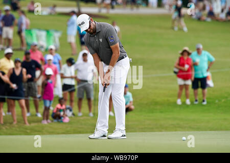 Atlanta, Georgia, USA. 23rd Aug, 2019. Corey Conners putts the 8th green during the third round of the 2019 TOUR Championship at East Lake Golf Club. Credit: Debby Wong/ZUMA Wire/Alamy Live News Stock Photo