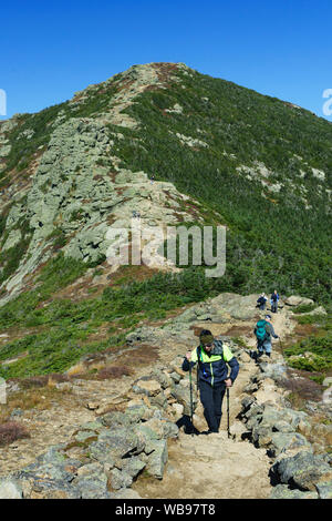 Hikers on the Franconia Ridge trail, New Hampshire, USA., Stock Photo