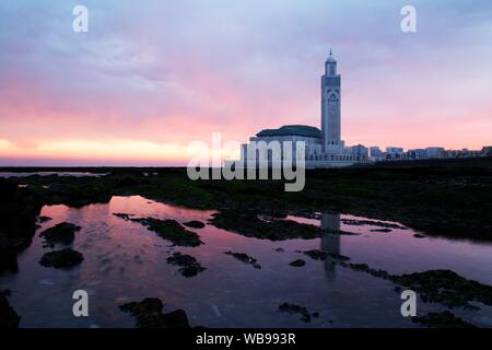 The most famous and impressive building in Casablanca - Mosque Hassan-II.