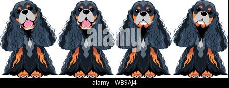 set dog icon flat design Stock Vector