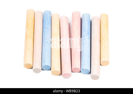 Colorful chalk isolated on white background Stock Photo