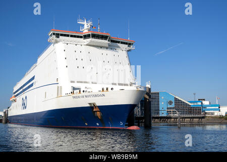 PRIDE OF ROTTERDAM, a Dutch registered passenger and cargo roll-on/roll-off ship, in service with P&O North Sea Ferries on the Hull - Rotterdam route. Stock Photo