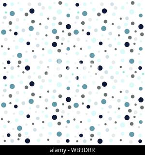 Cute seamless vector background pattern with hand drawn dots in pastel blue on white. For baby boy shower Stock Vector