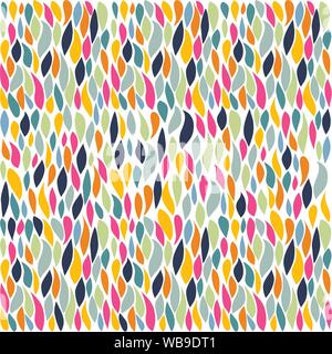 Colorful seamless abstract hand-drawn pattern, waves background Stock Vector