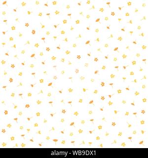 Seamless yellow flowers floral pattern Stock Vector