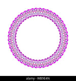 Geometrical gravel mosaic wreath - round abstract circular vector element Stock Vector