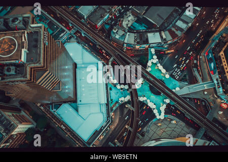 MBK Skywalk view from above in Bangkok Thailand Stock Photo