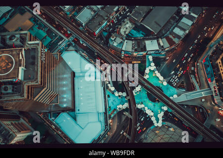 MBK Skywalk view from above in Bangkok Thailand Stock Photo