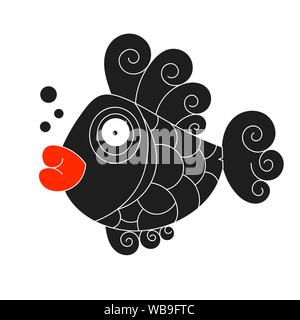 Fish Vector Design Logo Template. Seafood Restaurant Idea. Vector Illustration Stock Vector