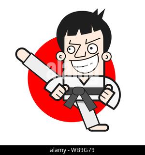 Taekwondo Logo Design Template. Vector Illustration For T-shirts , Flyers , Textiles Stock Vector