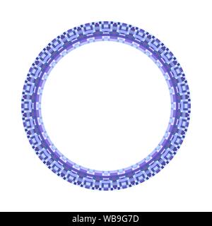 Geometrical tiled mosaic circle border - ornamental colorful vector element Stock Vector