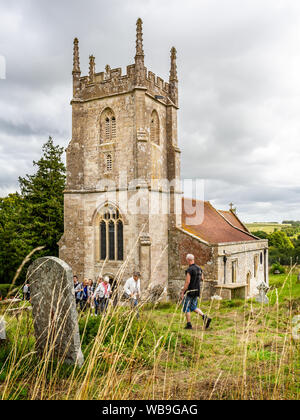 St Giles Church in the ghost village of Imber in Wiltshire, UK on 17 August 2019 Stock Photo