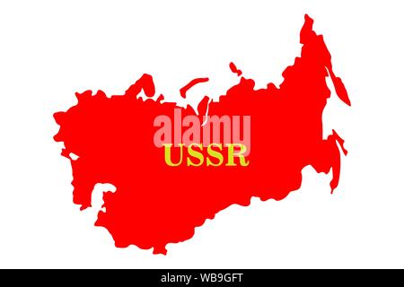 Soviet Union, USSR, map with flag Vector illustration Stock Vector