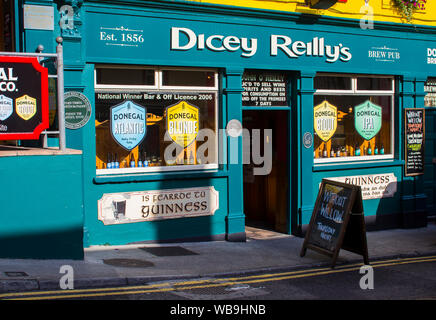 21 August 2019 The outside of Dicey Reilly's Pub in Bundoran Town in County Donegal Ireland Stock Photo
