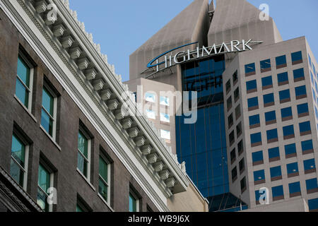 A logo sign outside of the headquarters of Highmark in Pittsburgh, Pennsylvania on August 9, 2019. Stock Photo