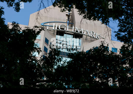 A logo sign outside of the headquarters of Highmark in Pittsburgh, Pennsylvania on August 9, 2019. Stock Photo