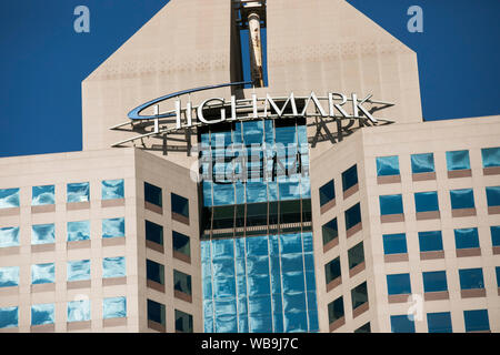 A logo sign outside of the headquarters of Highmark in Pittsburgh, Pennsylvania on August 9, 2019. Stock Photo