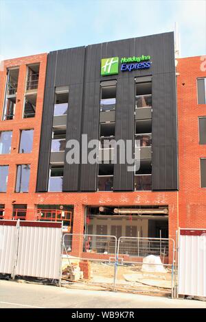 UK Barrow In Furness Cumbria. Construction of the Holiday Inn